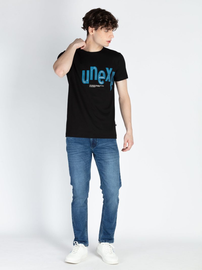 Mens Front Printed Round Neck T-Shirt