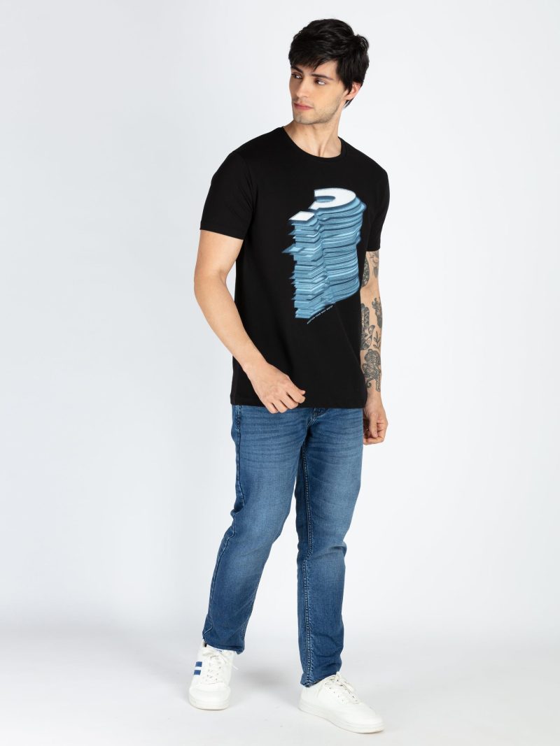 Mens Printed Round Neck T-Shirt