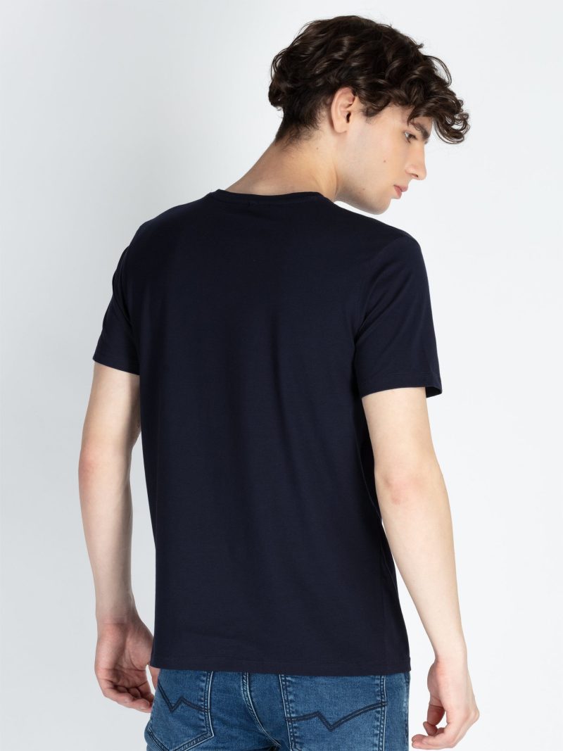 Mens Front Printed Round Neck T-Shirt