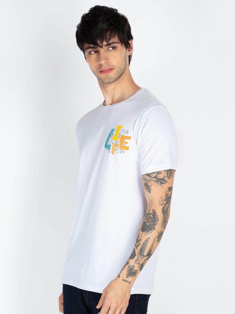 Mens Front & Back Printed Round Neck T-Shirt