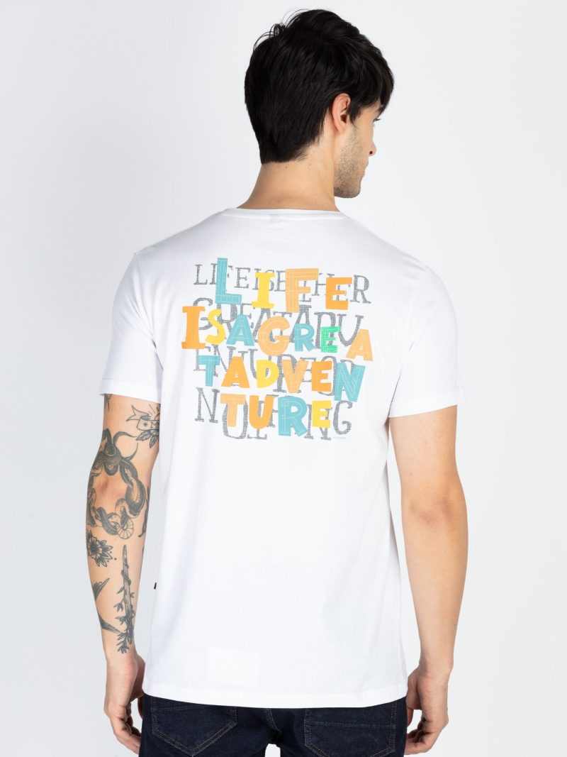 Mens Front & Back Printed Round Neck T-Shirt