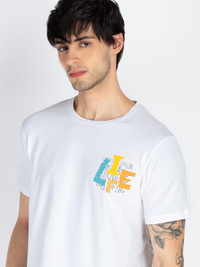 Mens Front & Back Printed Round Neck T-Shirt