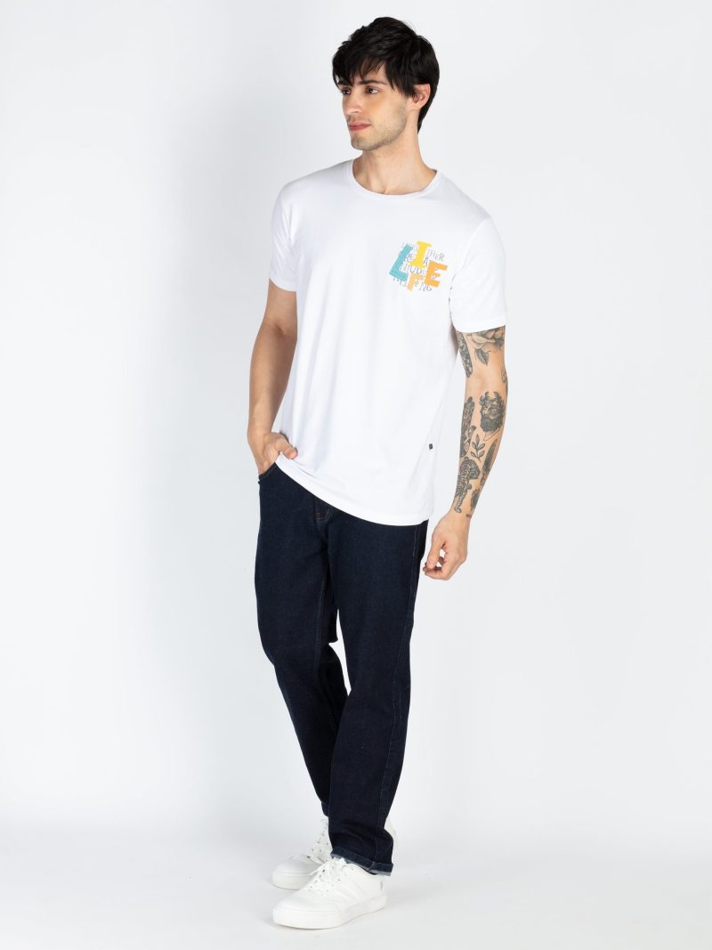 Mens Front & Back Printed Round Neck T-Shirt