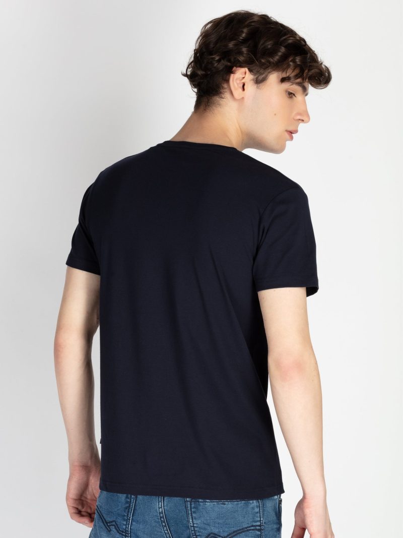 Mens Front Printed Round Neck T-Shirt