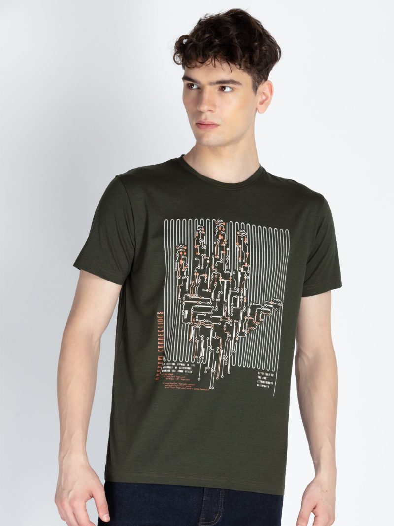 Mens Printed Round Neck T-Shirt