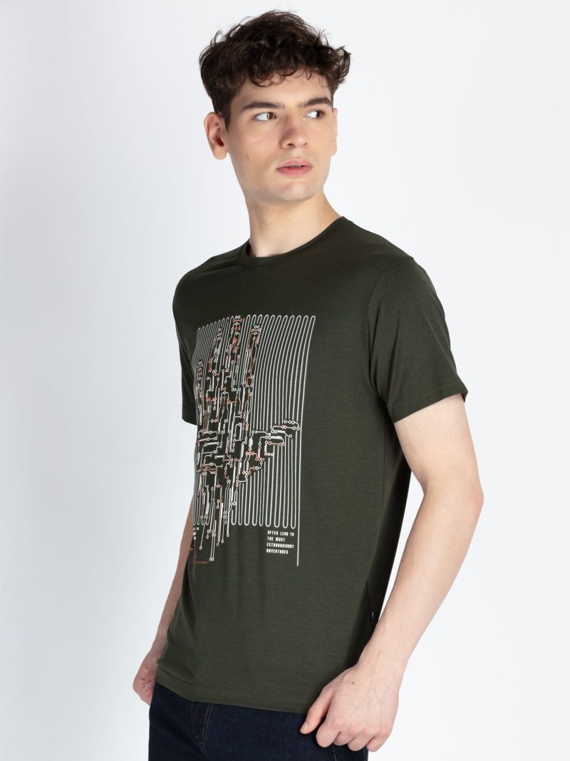 Mens Printed Round Neck T-Shirt
