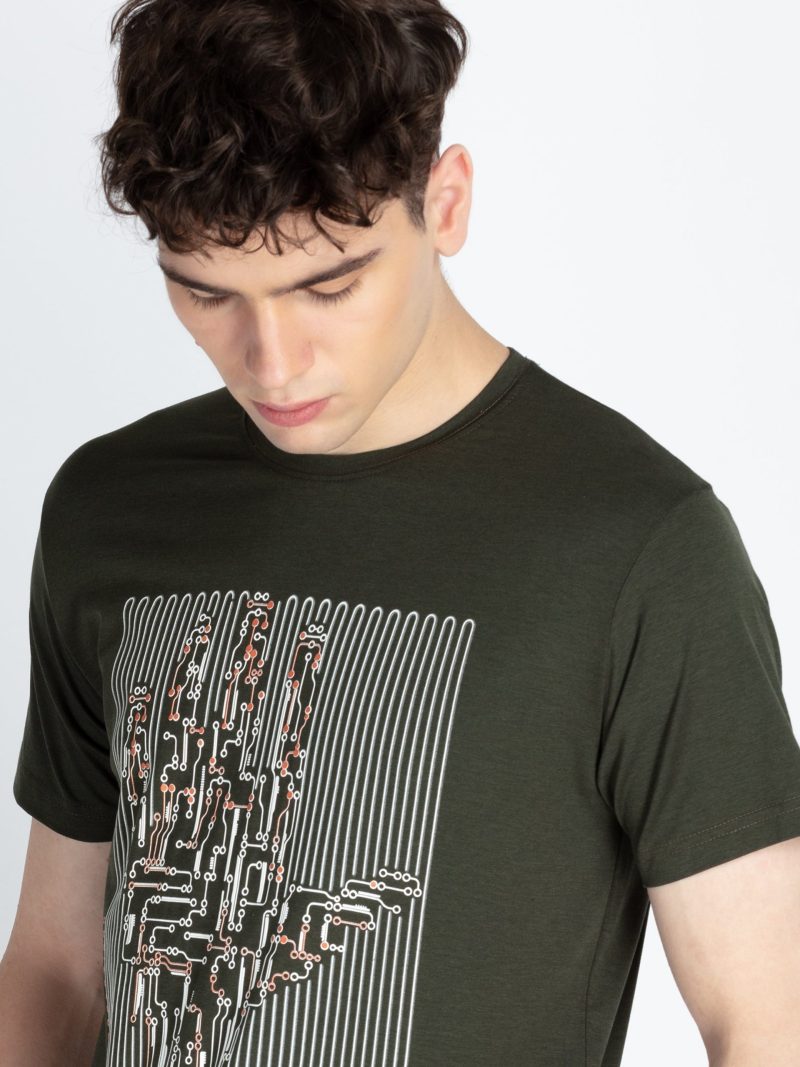 Mens Printed Round Neck T-Shirt