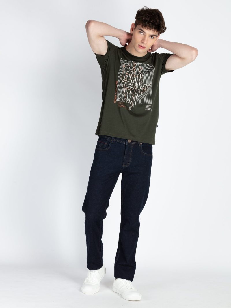 Mens Printed Round Neck T-Shirt