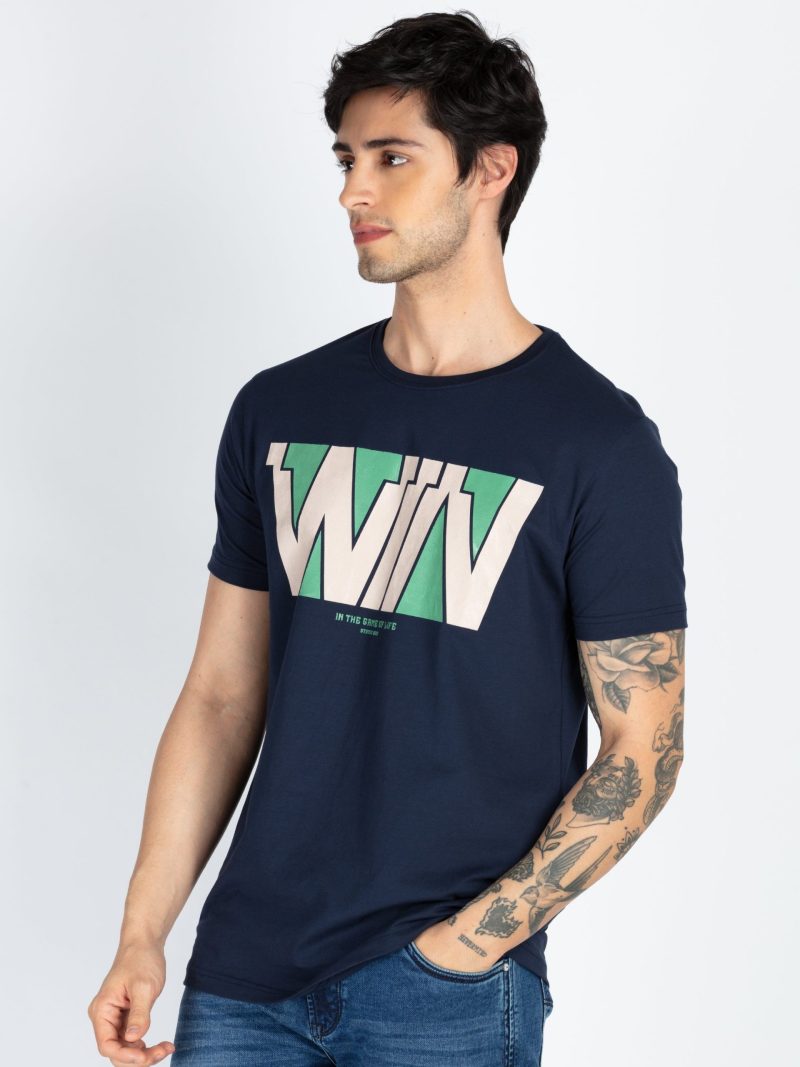 Mens Printed Round Neck T-Shirt