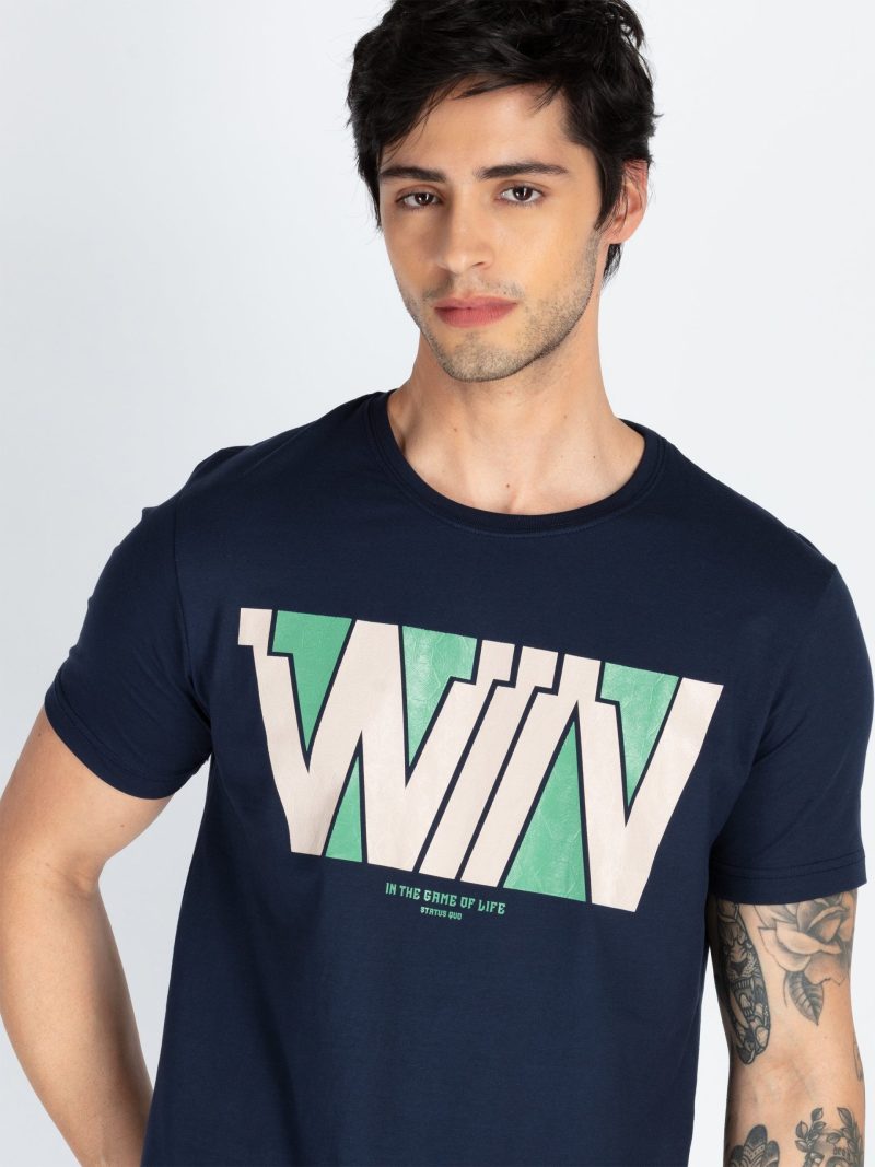 Mens Printed Round Neck T-Shirt