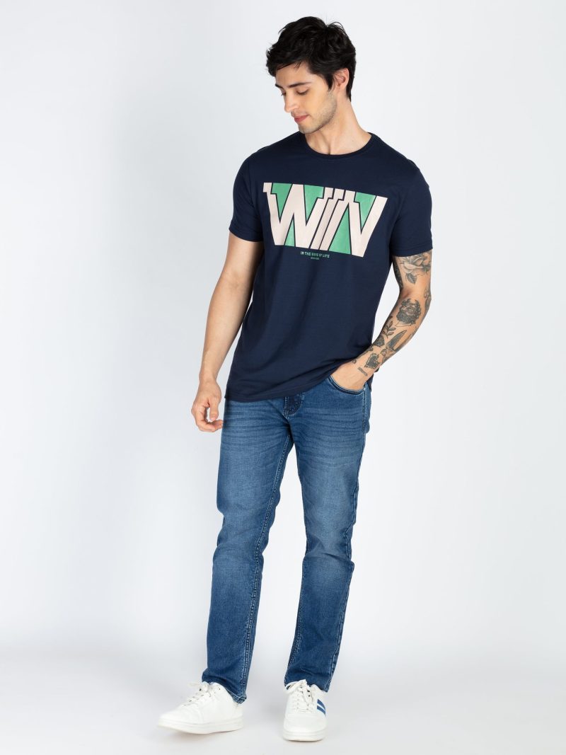 Mens Printed Round Neck T-Shirt