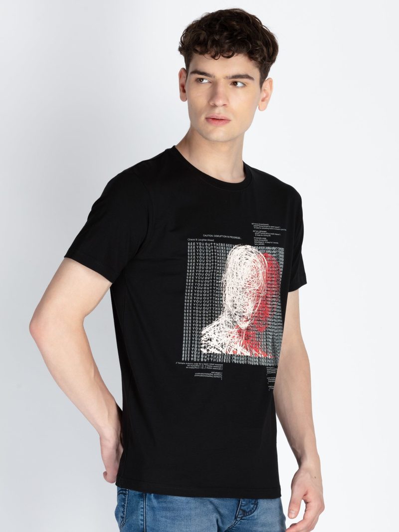 Mens Printed Round Neck T-Shirt