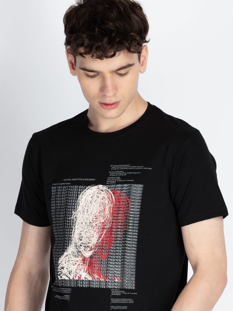 Mens Printed Round Neck T-Shirt