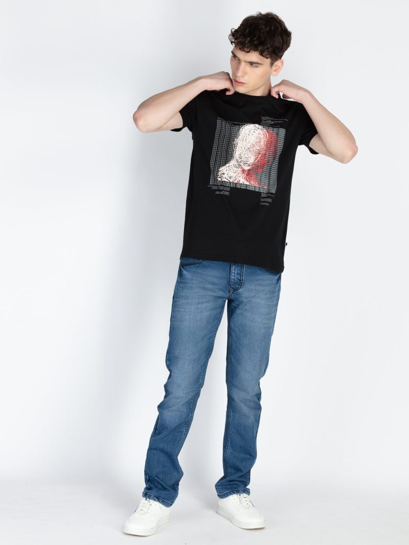 Mens Printed Round Neck T-Shirt