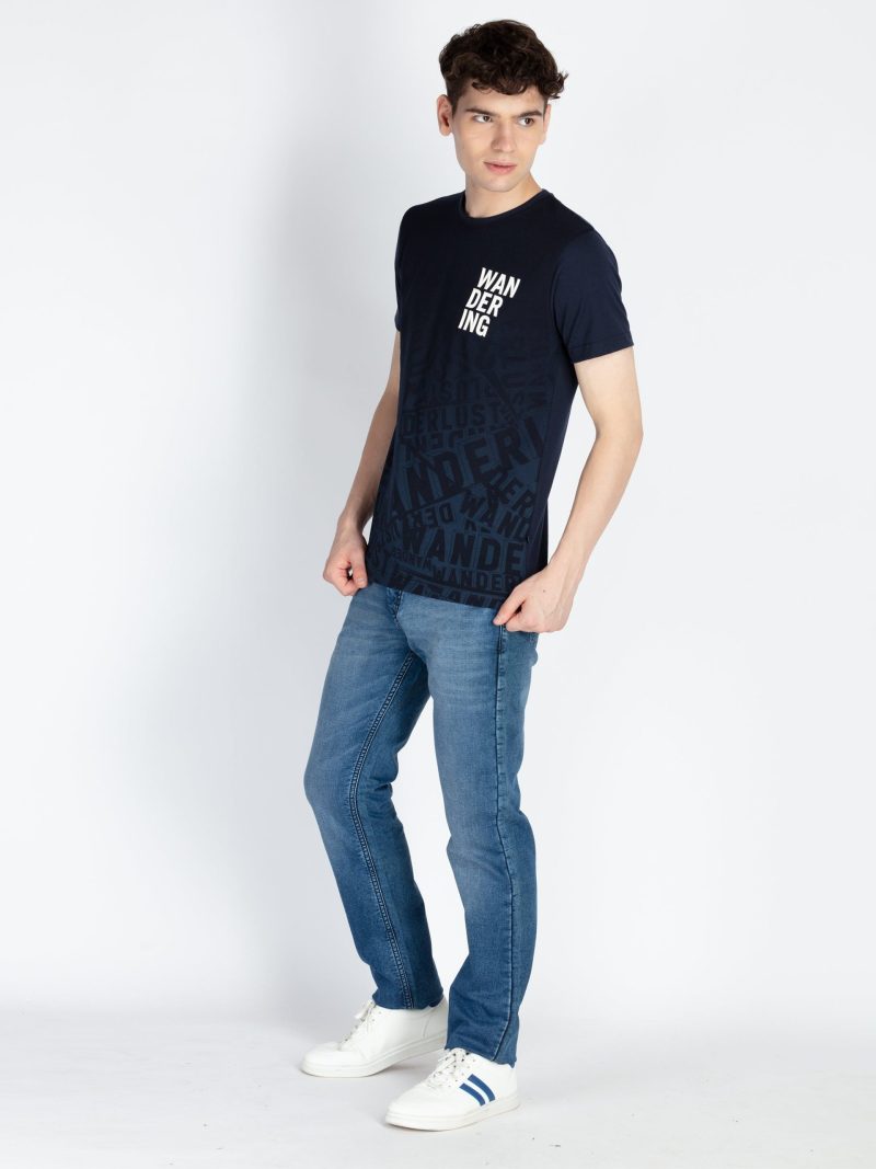 Mens Printed Round Neck T-Shirt