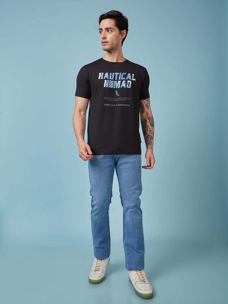 Status Quo Men'S Typography Printed Round Neck Short Sleeves Regular Fit Tshirt