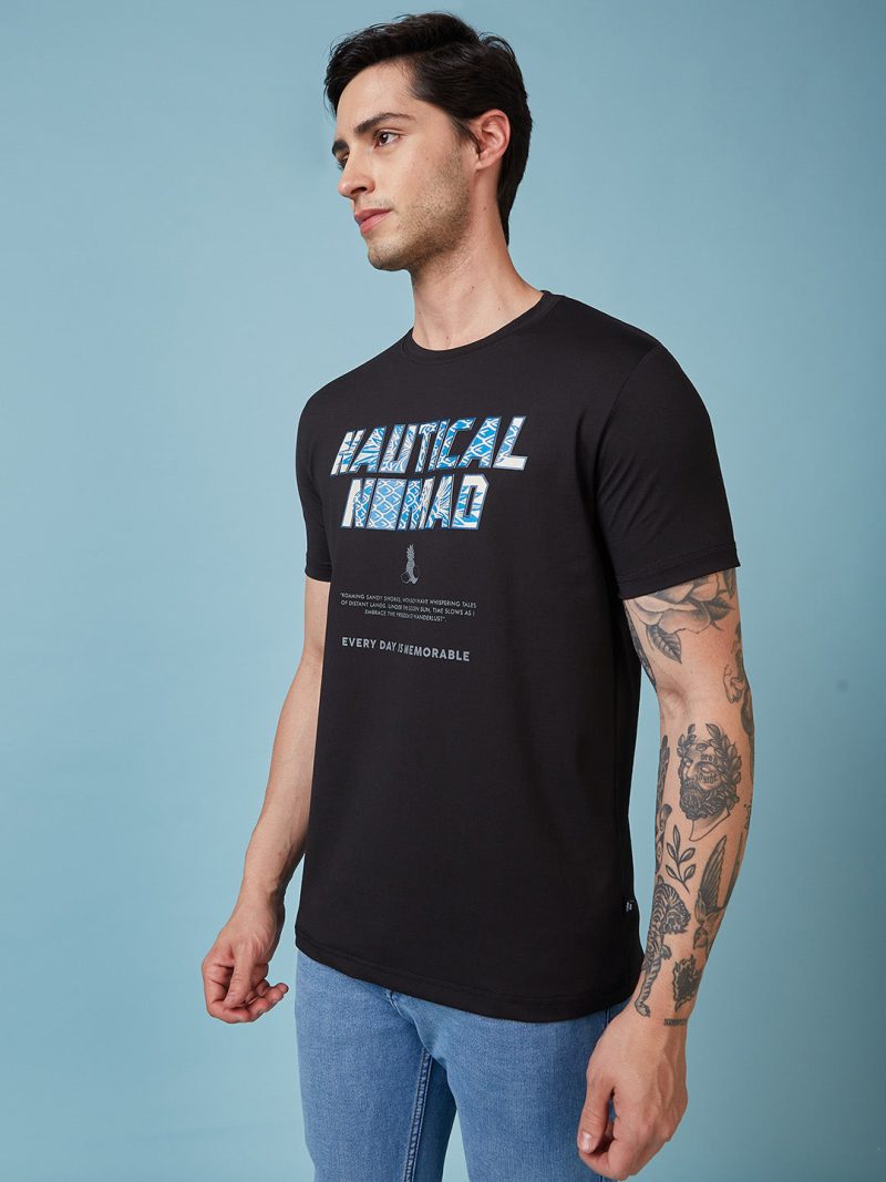 Status Quo Men'S Typography Printed Round Neck Short Sleeves Regular Fit Tshirt