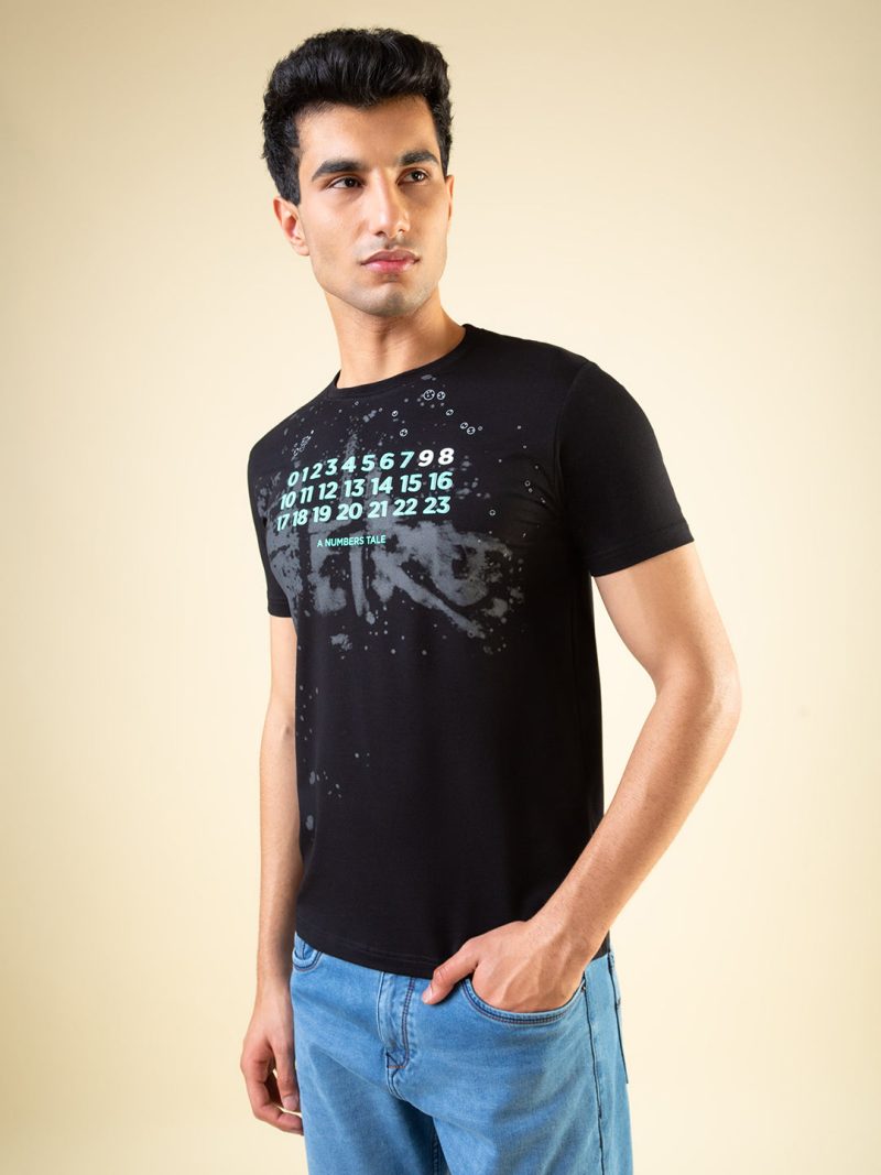 Status Quo Men'S Chest Typography Printed Round Neck Half Sleeves Regular Fit Tshirt