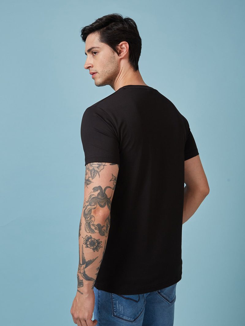 Status Quo Men'S Typography Printed Round Neck Short Sleeves Regular Fit Tshirt