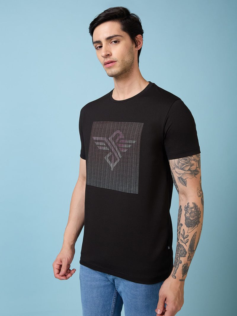 Status Quo Men'S Typography Printed Round Neck Short Sleeves Regular Fit Tshirt