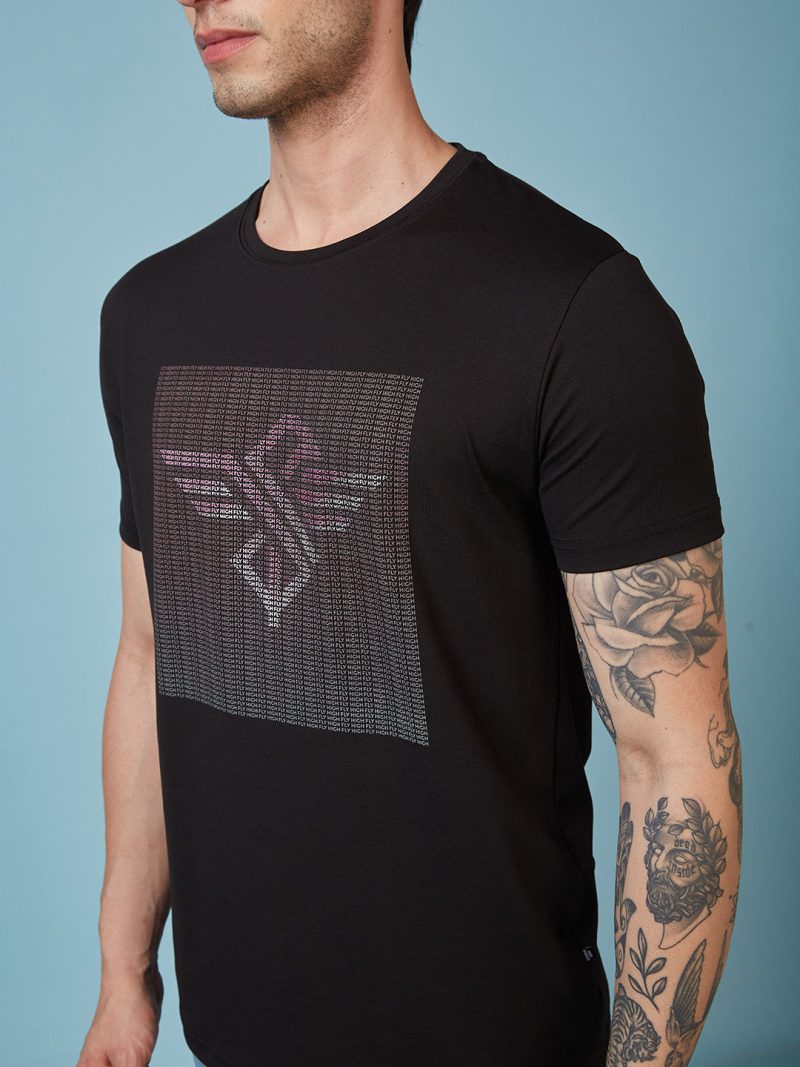 Status Quo Men'S Typography Printed Round Neck Short Sleeves Regular Fit Tshirt