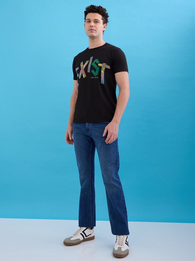 Status Quo Men'S Printed Round Neck Half Sleeves Regular Fit Tshirt