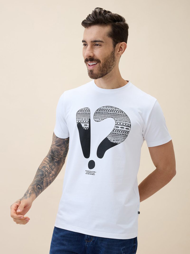 Status Quo Men'S Printed Round Neck Half Sleeves Regular Fit Tshirt