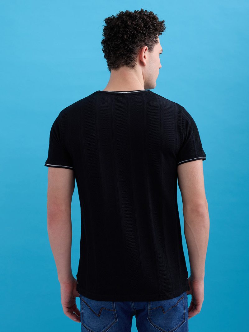 Status Quo Men'S Solid Round Neck Half Sleeves Regular Fit Tshirt
