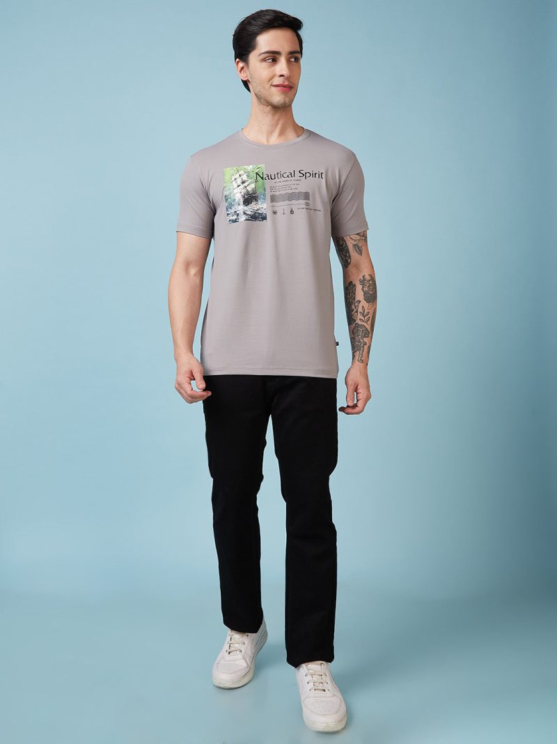 Status Quo Men'S Graphic Printed Round Neck Short Sleeves Regular Fit Tshirt