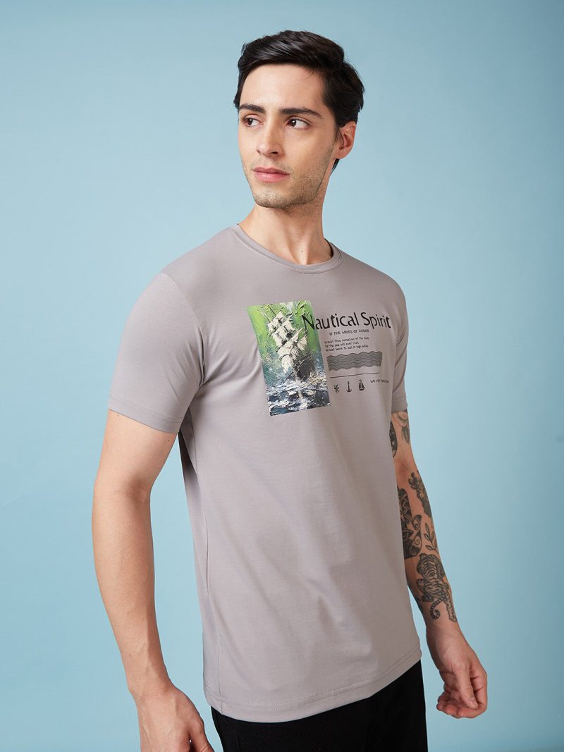 Status Quo Men'S Graphic Printed Round Neck Short Sleeves Regular Fit Tshirt