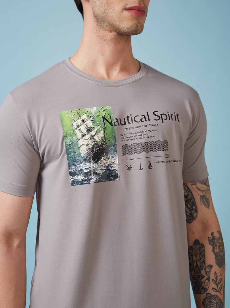 Status Quo Men'S Graphic Printed Round Neck Short Sleeves Regular Fit Tshirt