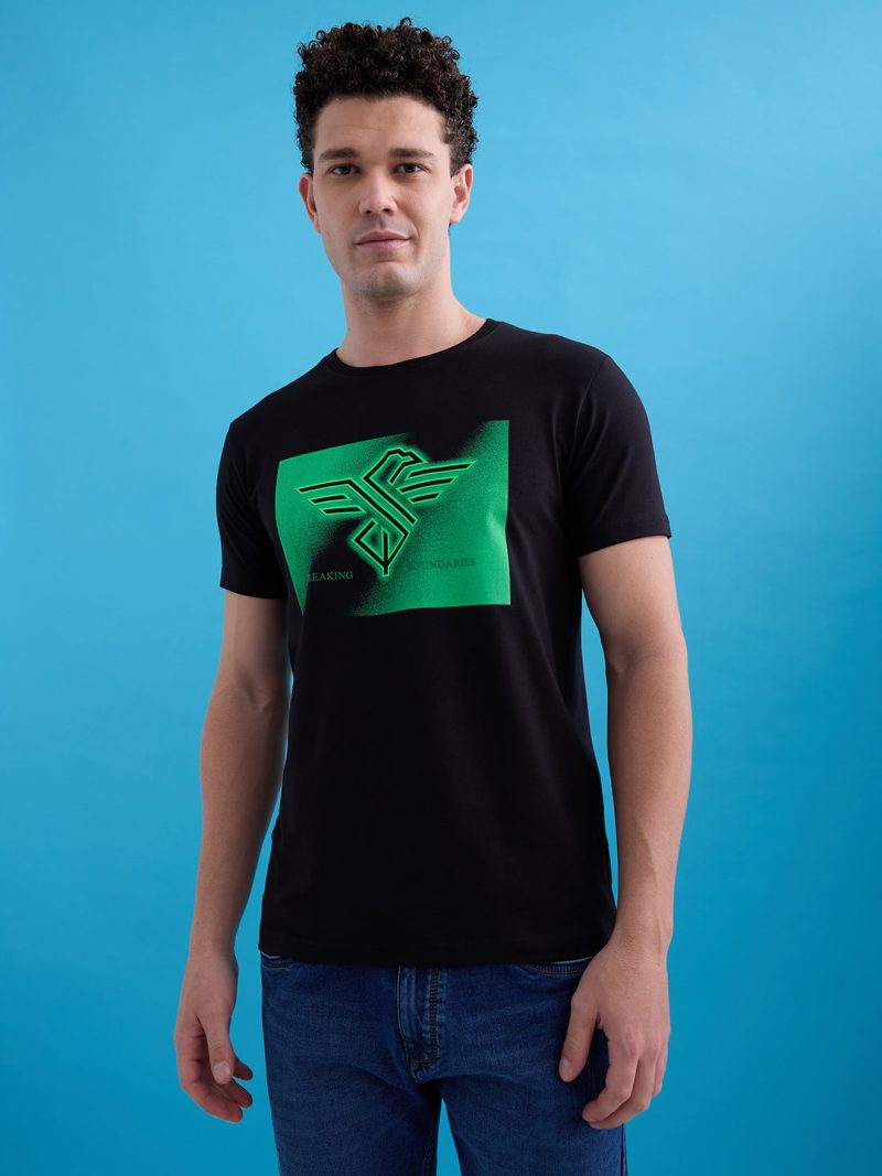 Status Quo Men'S Graphic Printed Round Neck Half Sleeves Regular Fit Tshirt