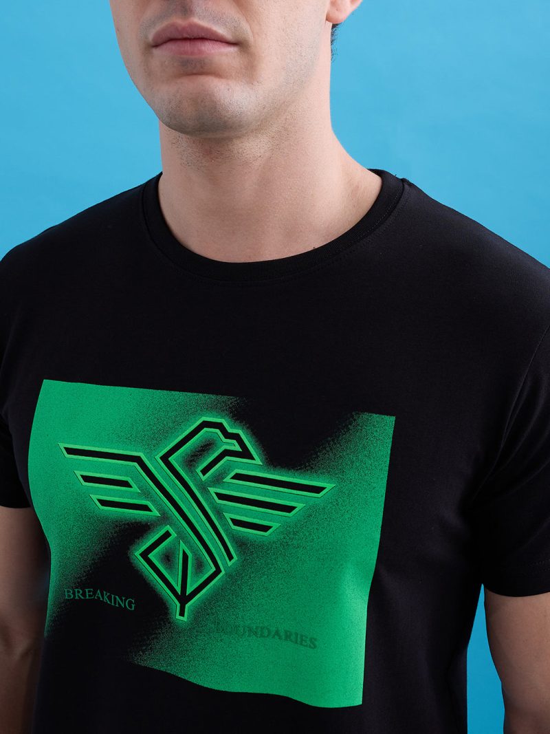 Status Quo Men'S Graphic Printed Round Neck Half Sleeves Regular Fit Tshirt