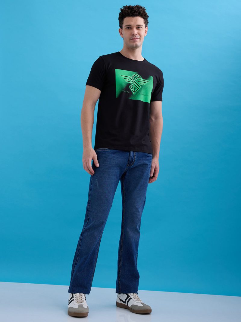 Status Quo Men'S Graphic Printed Round Neck Half Sleeves Regular Fit Tshirt