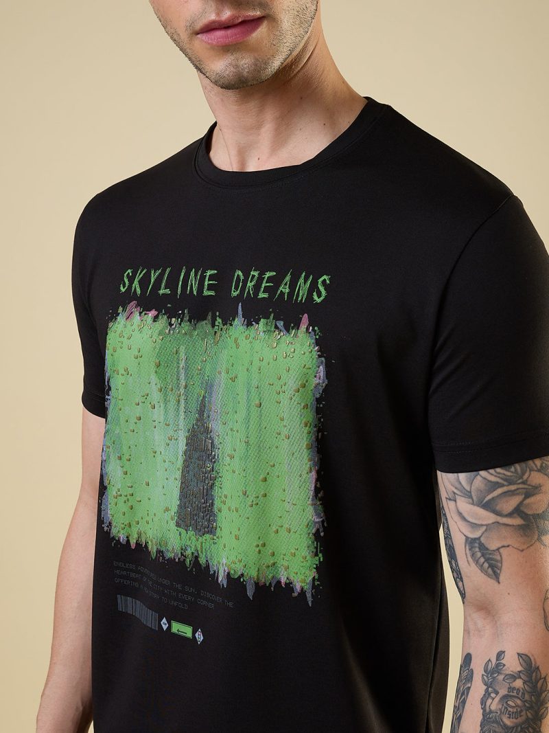 Status Quo Men'S Full-Front Graphic Printed Round Neck Half Sleeves Regular Fit Tshirt