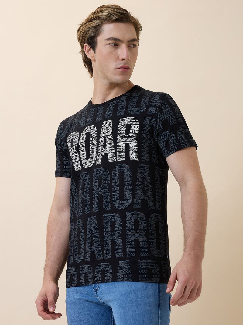Status Quo Men'S Printed Round Neck Half Sleeves Regular Fit Tshirt