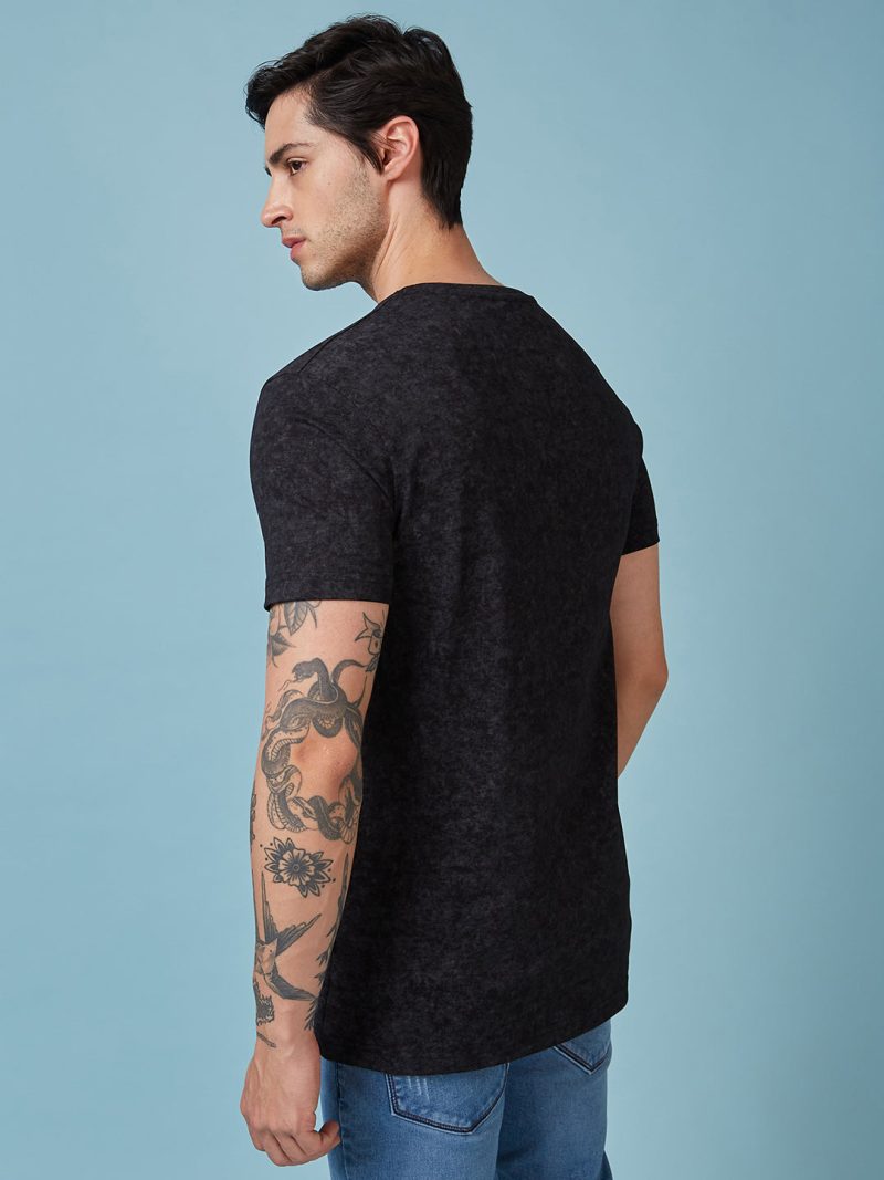 Status Quo Men'S Typography Printed Round Neck Short Sleeves Regular Fit Tshirt