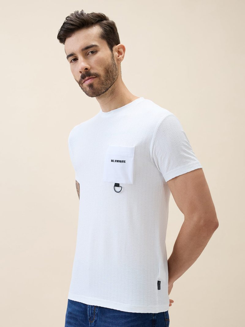 Status Quo Men'S Solid Round Neck Half Sleeves Regular Fit Tshirt