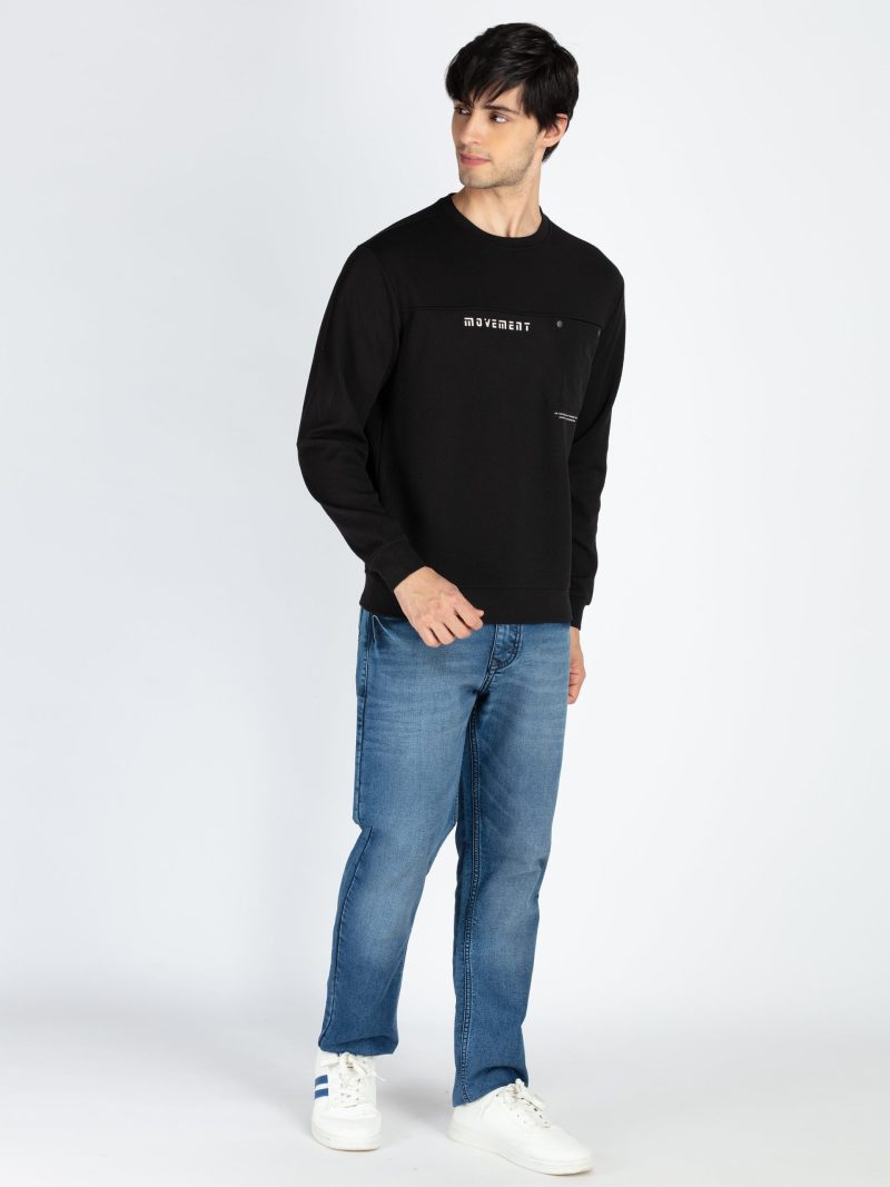 Mens Colorblocked Round Neck Full Sleeve T-Shirt