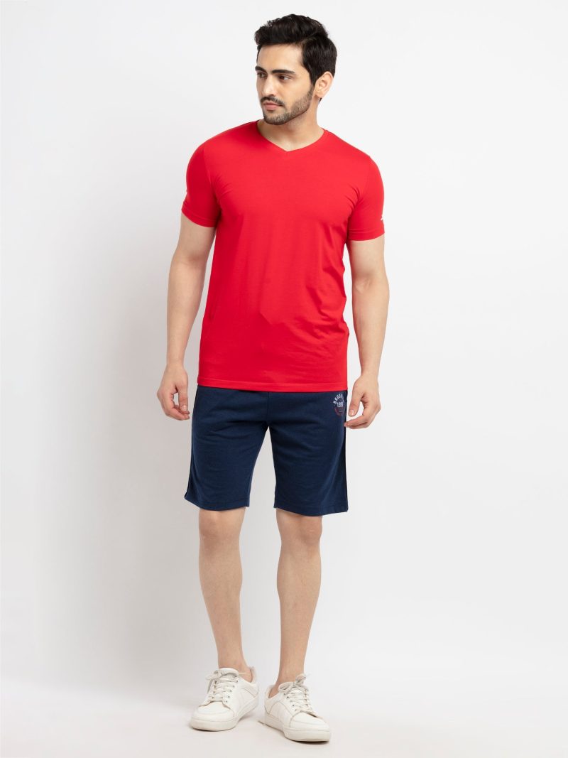 Status Quo Status Quo Men'S Solid Regular Fit Short With Logo