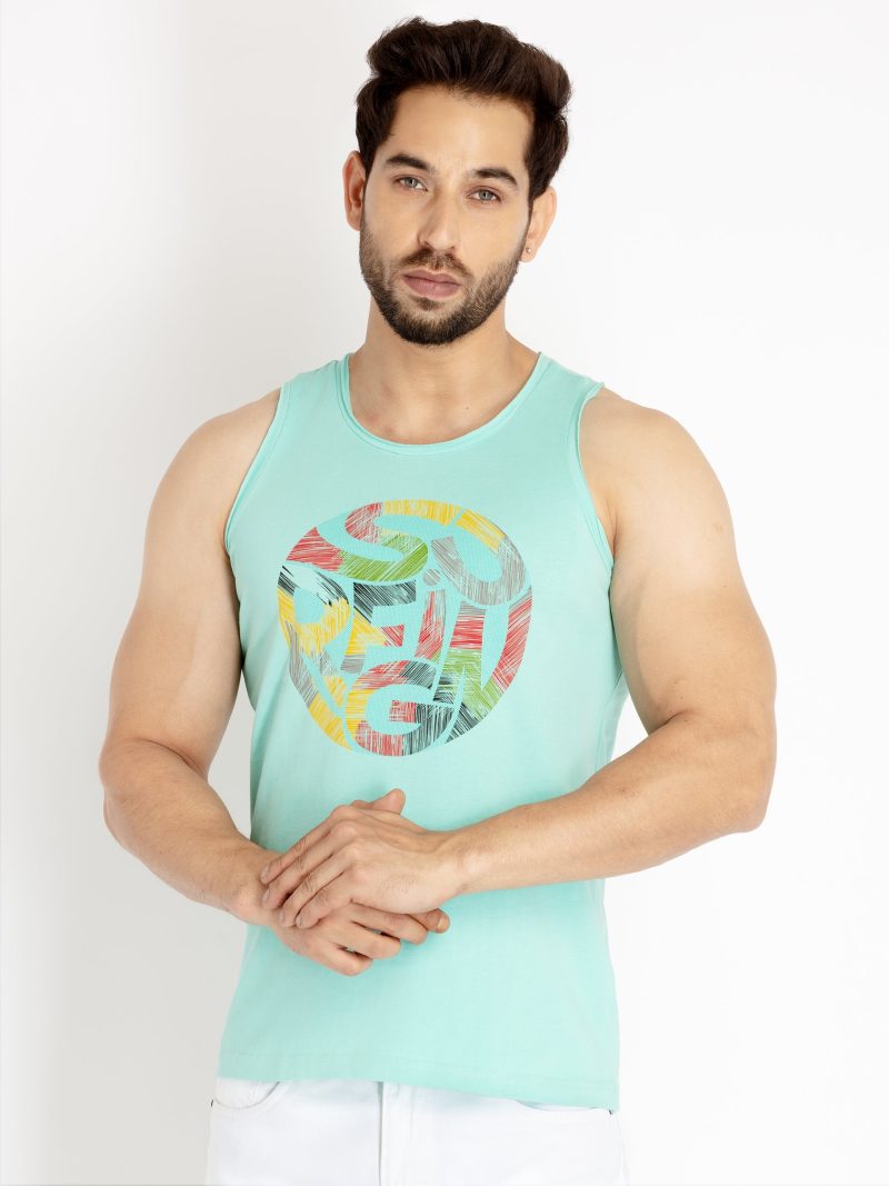 Mens Printed Sleeveless T-Shirt