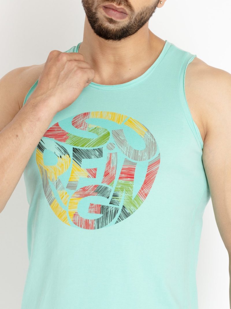 Mens Printed Sleeveless T-Shirt