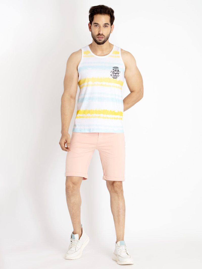 Mens Printed Round Neck Sleeveless T-Shirt