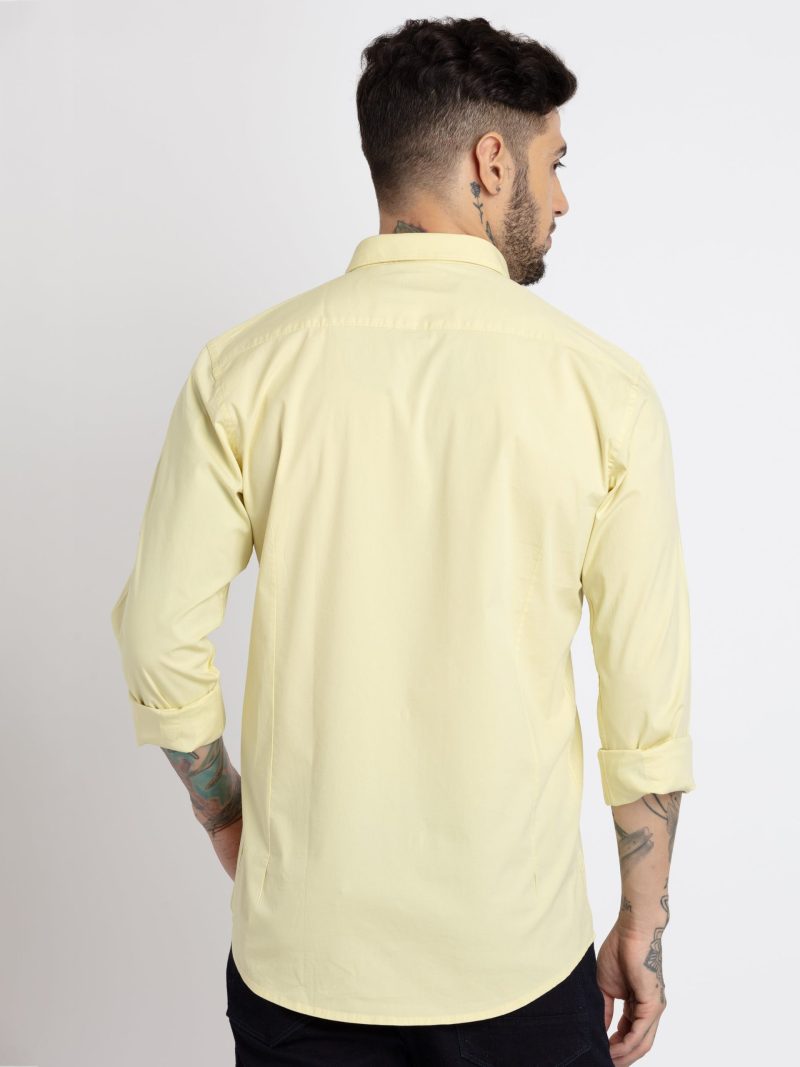 Status Quo Mens Solid Cotton Slim Fit Shirt