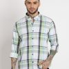 Status Quo Mens Checkered Cotton Slim Fit Shirt