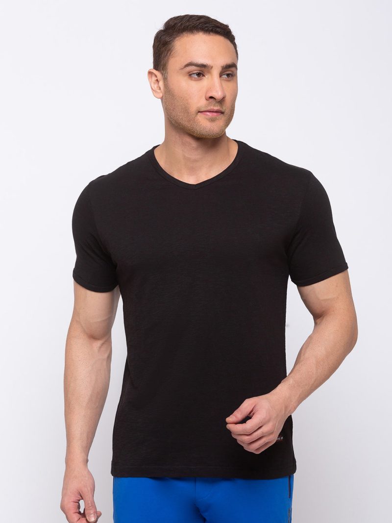 Mens Solid V Neck T-Shirt