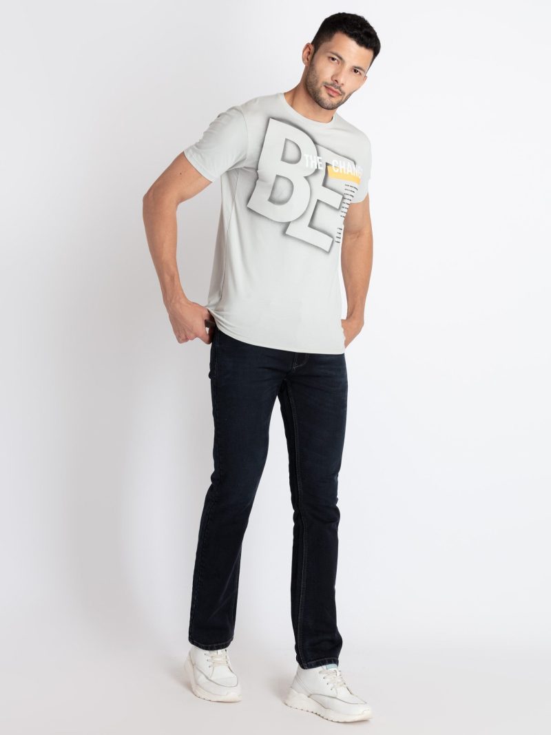 Mens Printed Round Neck T-Shirt