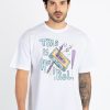 Mens Printed Round Neck Oversized T-Shirt