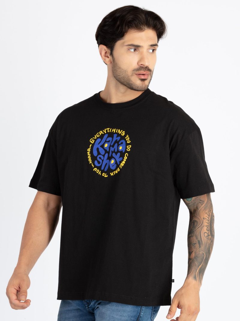 Mens Front & Back Printed Oversized T-Shirt