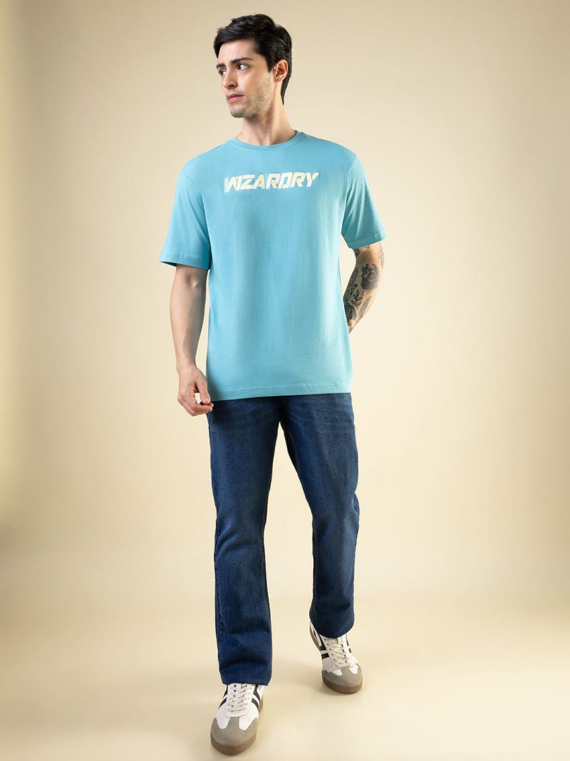 Mens All-Over Graphic Printed Half Sleeves Regular Fit Tshirt